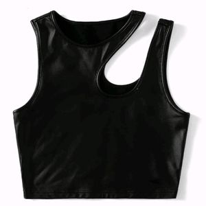 Sexy Asymmetrical Neck Crop Tank